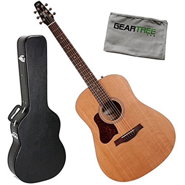 Seagull 046423 S6 Original Zurdos Guitarra Acústica Bundle con Funda 46386