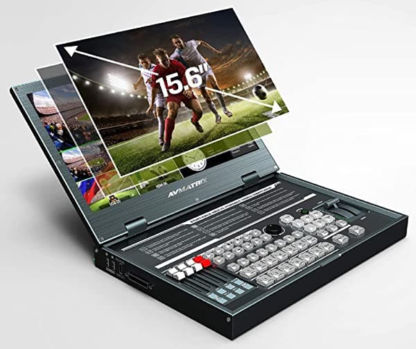 Avmatrix Pvs0615 - Conmutador De Vídeo Multiformato Portátil Multifunción Con Pantalla Lcd Full Hd De 156 Pulgadas Y 6 Canales De Entrada 4 Sdi Y 2 Dvi-I/Hdmi/Vga/Usb