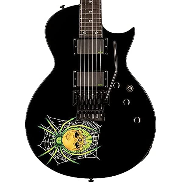 Esp Guitarra Eléctrica Ltd Kh-3 Kirk Hammett Signature Series De 6 Cuerdas Con Funda Negro Con Gráfico Araña Derecha (Lkh3)
