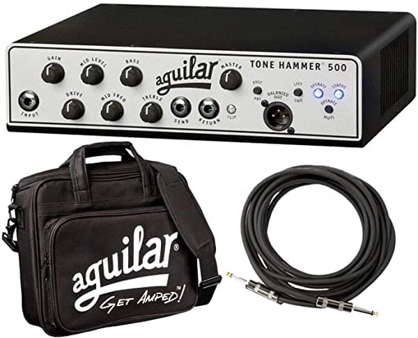 Aguilar Tone Hammer 500 Super Bajo Head 4 Kg 500 Watts W De Luz/Deluxe Bolsa Y 186 'Cable De Audio Para Instrumentos Tone Hammer 500 BUNDLE