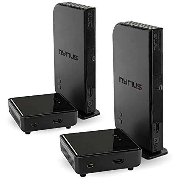 Nyrius Aries Home Extensor Hdmi Transmisor Y Receptor Inalámbrico Digital Para Streaming De Vídeo De 1080P Hd Con Mando A Distancia Ir (Navs500) - Bonus Pack De 2 NAVS500-2PACK