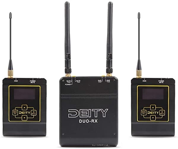 Micrófonos Deity Connect - 24 Ghz Sistema Inalámbrico De Doble Canal Receptor De Doble Canal + Dos Transmisores Pantallas De Luz Diurna Oled Transmisión Cifrada De 24 Bits/48 Khz