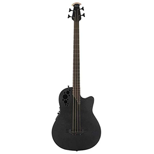 Unknown Ovation Bajo Acústico Eléctrico Derecho Negro Texturizado 4 Cuerdas (B778Tx-5)