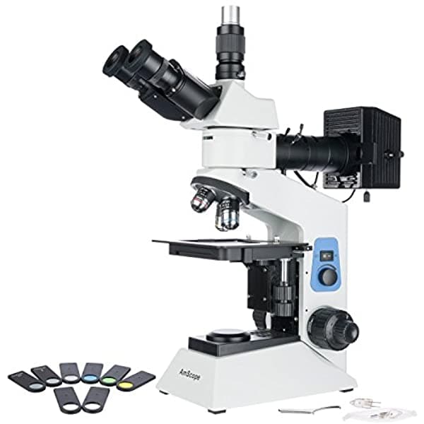 Amscope Me580T-Pz 50X-500X - Microscopio Metálico De Luz Polarizada Trinocular