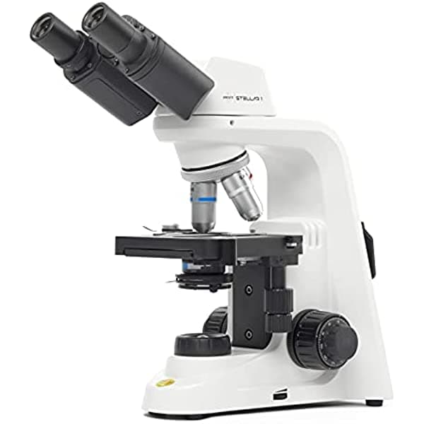 Swift Stellar1-B Microscopio Compuesto de Laboratorio Profesional 40X-2500X Aumentos, Cabezal Binocular Siedentopf, Ocular WF10X/25X, Platina Mecánica, Enfoque Ultrapreciso y Diseño Ecológico