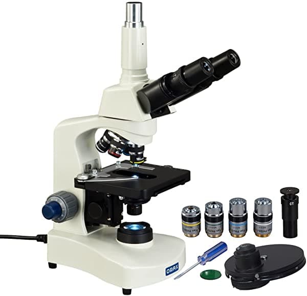 OMAX M8311Z-PHB1 40X-2500X Microscopio Trinocular Compuesto LED Siedentopf de Contraste de Fase con Objetivos Plan de Contraste de Fase