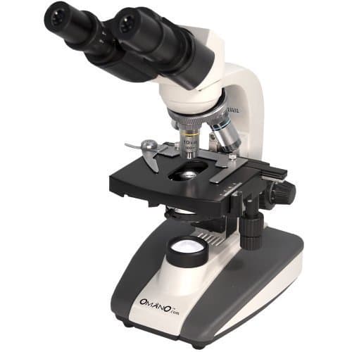 Omano OM36-B Microscopio Binocular Compuesto para Estudiantes 40X-1000X, Platina Mecánica de Doble Capa, Condensador Abbe Profesional 1.25 NA, Iluminación Halógena