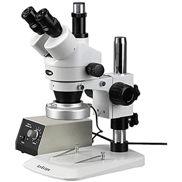 Microscopio Digital Profesional Con Aumento Estereoscópico Amscope Sm-1Tn-80M-7X Oculares Wh10X Aumento 7X-45X Acercamiento Del Lenta 0.7X-4.5X Iluminación Por Anillo De 80 Ledes Con Rheostat Columna De Soporte 110V-240V