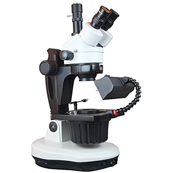 RADICAL Microscopio Led Estéreo De Gemología Darkfield 7-90X Zoom Estéreo Con Campo Oscuro Y Puerto De Cámara RGM9