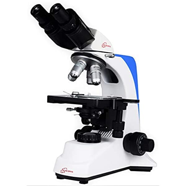 Esaw Optscopes - Microscopio Binocular Avanzado (Con Objetivos Semiplanos 10 Piezas De Ojo De 0.709 In Condensador De Abbe Ajustable Centralmente N.A 1.25 Con Lente Asférica. advancebino