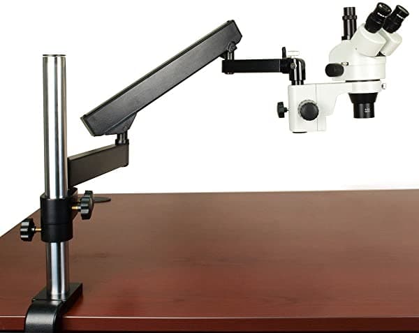 OMAX 2.1-90X Microscopio Estéreo Trinocular con Zoom + soporte de brazo articulado W43AF1-6B3