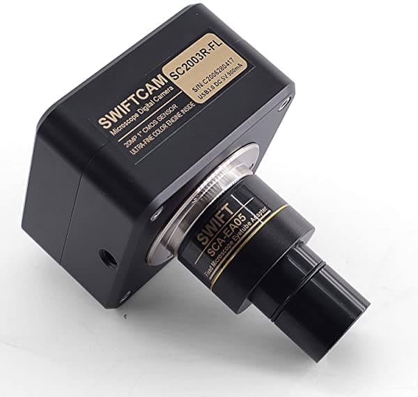 Swift Cámara De 20 Megapíxeles Para Microscopios Con Lente De Reducción Kit De Calibración Adaptadores Eyetube Y Cable Usb 3.0 Compatible Con Windows/Mac/Linux