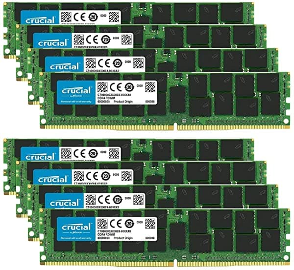 Crucial Bundle Con 256Gb (8 X 32 Gb) Ddr4 Pc4-21300 2666Mhz Rdimm (8 X Ct32G4Rfd4266) Memoria Ecc Registrada De Doble Clasificación RAMKit13C