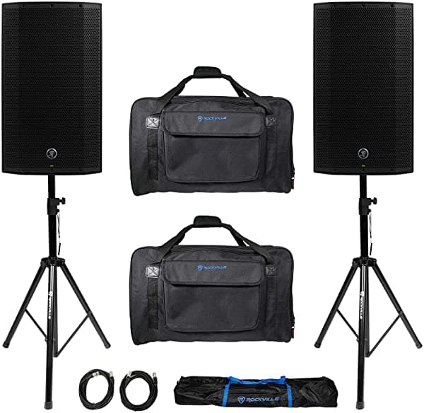 (2) Mackie Thump12A Thump-12A Altavoces Dj Pa De 12 Pulgadas Y 2600 W Con Alimentación + Bolsas De Transporte + Soportes (2) Thump12A+(2) TB12+RVSS2-XLR