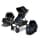 UPPAbaby Vista V2 Cochecito - Noa (Navy/Carbon/Sillin de Cuero) + Mesa + Butaca para Auto Infantil - Jake (Negro)