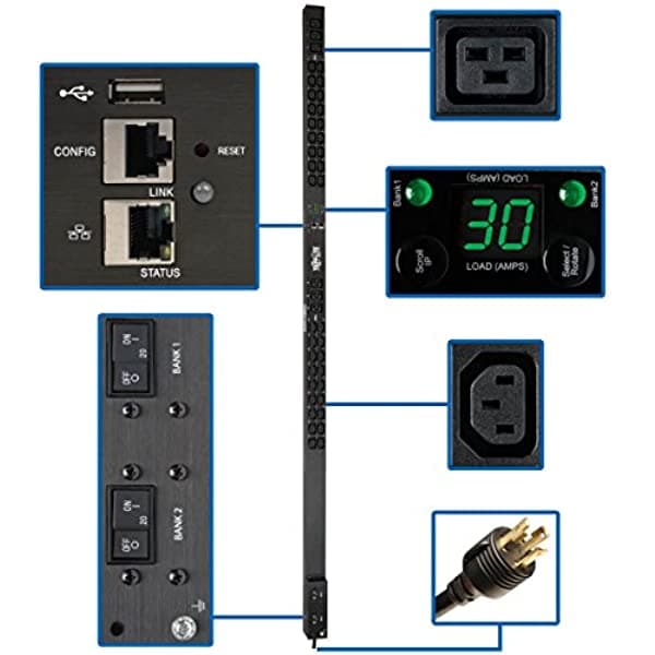 Tripp Lite Pdu Monitored 208/240 V 30 A 36 °C13 6 °C19 Salidas L6 - 30P Lx Interfaz Cable De 10 Ft 0Urm Taa (Pdumnv30Hv2Lx)