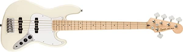 Squier by Fender Affinity Series Jazz Bass V Diapason de Arce Blanco Olimpico 0378652505