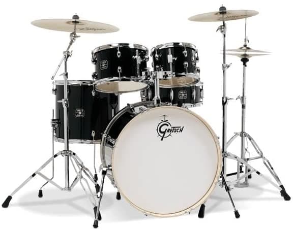 Gretsch Energy - Juego De Batería De 5 Piezas Con Herrajes Y Platillos Zildjian (Negro) GE4E825ZB
