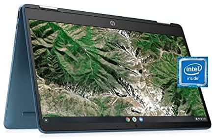 Hp Pantalla Táctil Hd X360 2 En 1 Chromebook De 14 Pulgadas Intel Celeron N4500 (Hasta 2.8 Ghz) 4 Gb De Ram 160 Gb De Espacio (32 Gb Emmc+128 Gb De Tarjeta) Wifi Bluetooth Cámara Web Usb Tipo C Chrome Os Plateado + Jvq Mp HP 14 Chromebook