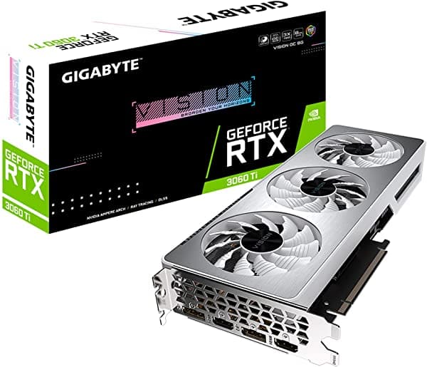 Gigabyte Tarjeta Gráfica Geforce Rtx 3060 Ti Vision Oc 8G Sistema De Refrigeración Windforce 3X Lhr 8Gb 256-Bit Gddr6 Gv-N306Tvision Oc-8Gd Rev2.0 Tarjeta De Video