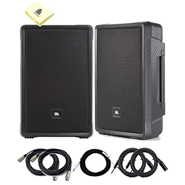 Jbl Profesional Irx112Bt - Altavoz Pa Portátil De 12 Pulgadas (Par) Con Paquete De Bluetooth Con 2 Cables De Micrófono Senor 2 Cables De Instrumento Senor 2 Cables De Equilibrio Senor Trs Y Tela Zorro JBL_IRX112BT