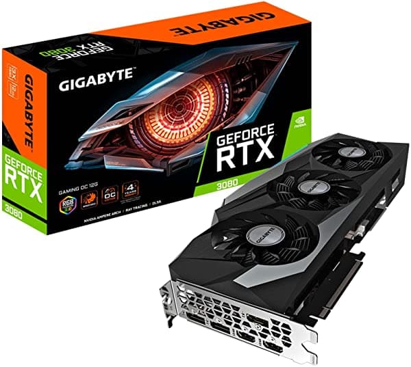 Gigabyte Geforce Rtx 3080 Gaming Oc 12G 3 Ventiladores Windforce 12 Gb 384 Bits Gddr6X Gv-N3080Gaming Oc-12Gd Tarjeta De Video