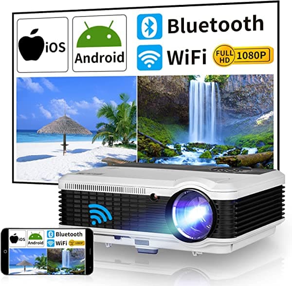 projector-led Proyector Inalámbrico Wifi Bluetooth Proyector Inteligente De Cine En Casa 1080P Con Sistema Operativo Android Para Youtube Twitter Google Proyector De Video Full Hd De 200 Pulgadas Con Zoom/Hdmi/Usb/Av Para Tv Stick Pc Dvd Laptop