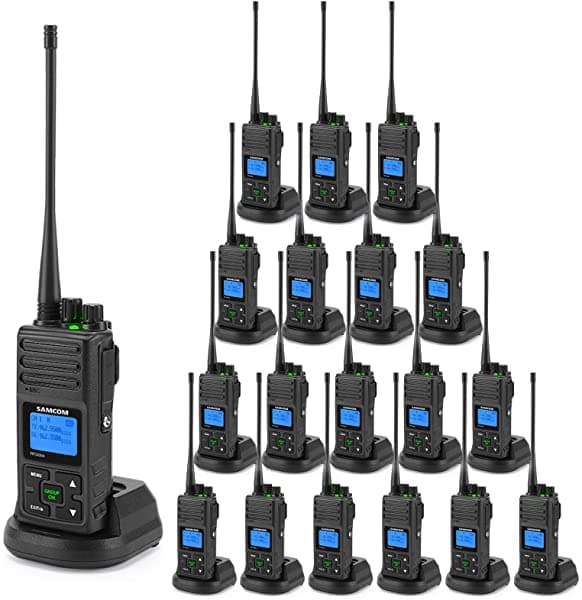 Samcom - Radio De 2 Vías De Largo Alcance Fpcn30A 20 Canales Walkie Talkie Hasta 5 Millas Radio De Mano Recargable Para Senderismo Al Aire Libre Caza Viajes (Paquete De 2)
