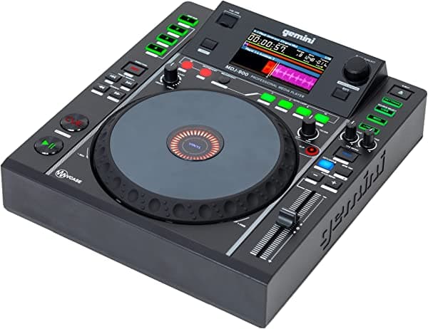 Gemini Sound Mdj-900 Reproductor Multimedia Profesional De Audio Dj Con Pantalla De Pantalla A Todo Color De 4.3 Pulgadas Rueda De Trote De 8 Pulgadas Y Señales Programables Mezclador De Controlador Midi Tocadiscos
