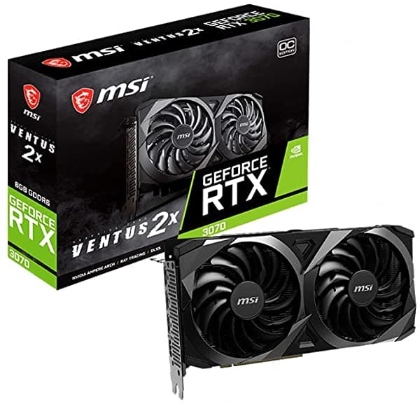 Msi Gaming Geforce Rtx 3070 Lhr 8Gb Gdrr6 256-Bit Hdmi/Dp Nvlink Torx Fan 2 Ampere Architecture Oc Tarjeta Gráfica (Ventus 2X) GeForce RTX 3070 VENTUS 2X 8G OC LHR