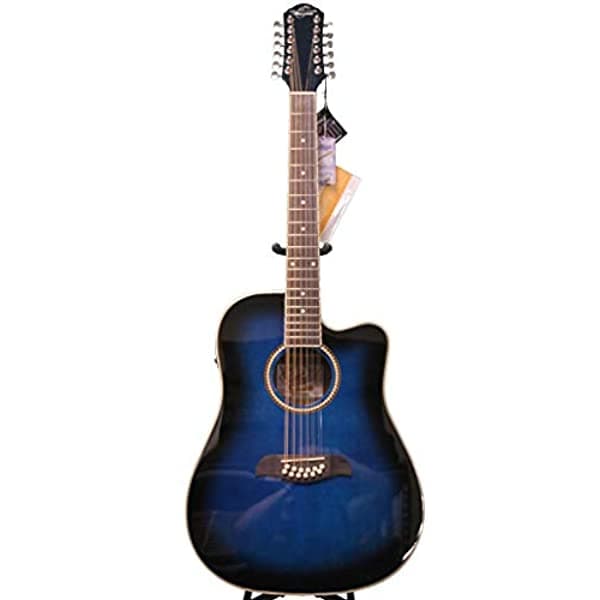 Oscar Schmidt By Washburn Od312Cettbl 12 Cuerdas Guitarra Acústica/Eléctrica Trans Blue OD312CETBL