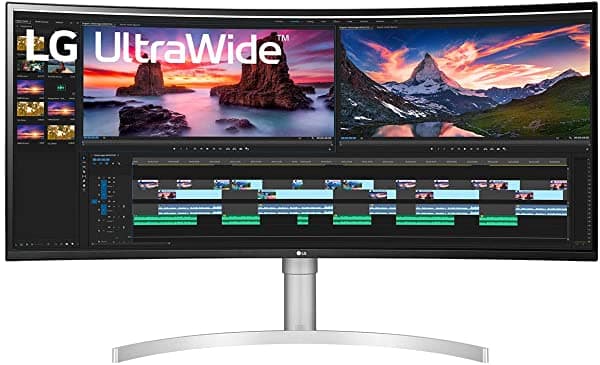 Lg 38Bn95C-W Monitor Curvo Qhd+ Ips Ultraancho De 38 Pulgadas Con Conectividad Thunderbolt 3 Blanco/Plateado