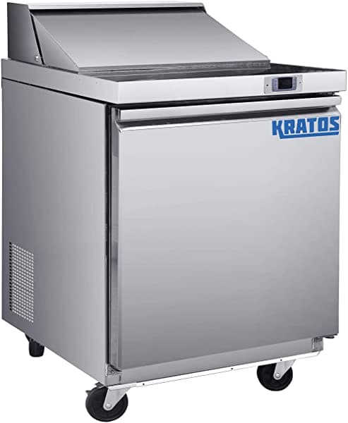 Kratos Refrigeration 69K-769 - Mesa De Preparación Comercial De 29 Pulgadas De Ancho Capacidad De 8 Sartenes