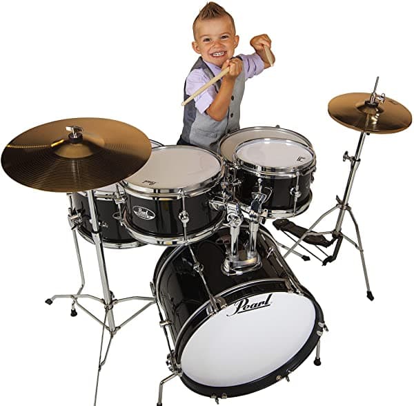 Pearl Roadshow Jr. - Juego De Batería De 5 Piezas Con Herrajes Y Platillos Color Negro Azabache RSJ465CC31
