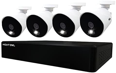 Night Owl Seguridad Sistema De Cable 4K Ultra Hd Con Tecnología De Detección Humana Focos Activados Por Movimiento Incorporados 12 Canales Almacenamiento De 1 Tb Hdd Visión