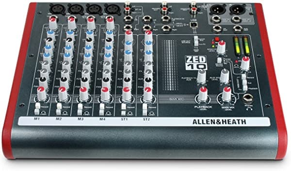 Allen & Heath Zed-10 Cuatro Micrófonos Mono Con 2 Entradas De Línea Activa Y 3 Estéreo AH-ZED10