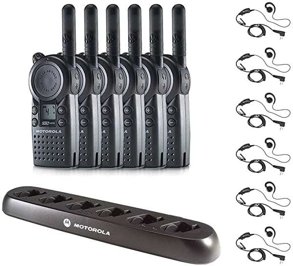 Paquete De 6 Radios Walkie Talkie Motorola Cls1410 Con Auriculares Y Cargador De 6 Bancos SG_B010THN5O6_US