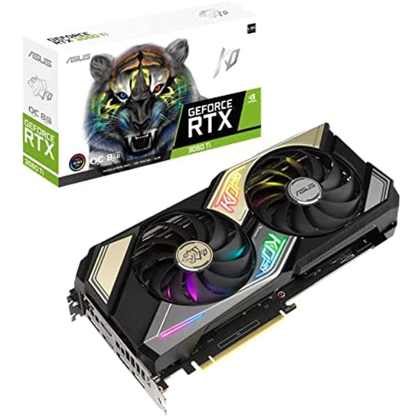 Asus Ko Nvidia Geforce Rtx 3060 Ti V2 Oc Edition - Tarjeta Gráfica Para Juegos Con 8Gb Gddr6 - Memoria Pcie 4.0 8Gb Gddr6 Lhr Hdmi 2.1 Displayport 1.4A Diseño De Ventilador Axial-Tech Tecnología 0Db Condensadores Duraderos KO-RTX3060TI-O8G-V2-GAMING