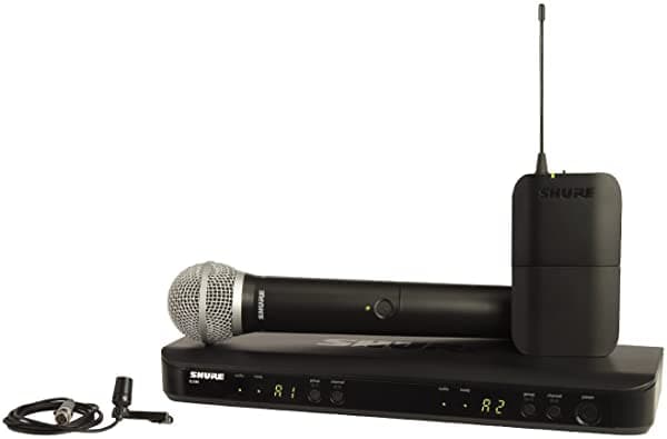 Shure Blx1288/Cvl Sistema Combinado Inalámbrico Con Receptor Blx88 De Doble Canal Transmisor De Mano Blx2 Con Cápsula De Micrófono Voces Pg58 Bolsa Blx1 Y Micrófono De Condensador Cvl Lavalier - Banda H10 BLX1288/CVL-H10