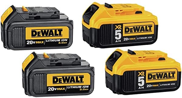 Dewalt Batería Premium De 20 V Max Xr 5.0 Ah Y 3.0 Ah Paquete De 4 (Dcb305-4)