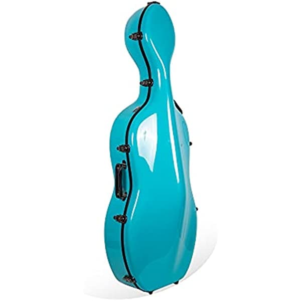 Crossrock Funda De Fibra De Vidrio Para Violonchelo De Tamaño Completo 4/4 Con Ruedas Y Correas De Hombro Extraíbles Color Azul Menta (Crf1020Cefmb)