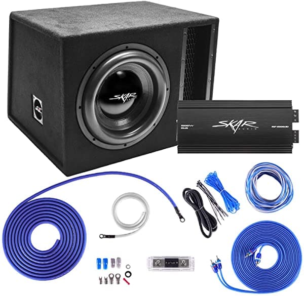 Skar Audio Paquete Completo De Graves De Subwoofer Serie Evl De 12 Pulgadas 2500 W Incluye Carcasa Cargada Con Amplificador EVL-1X12D2-RP-1500.1D-SKAR4ANL-OFC