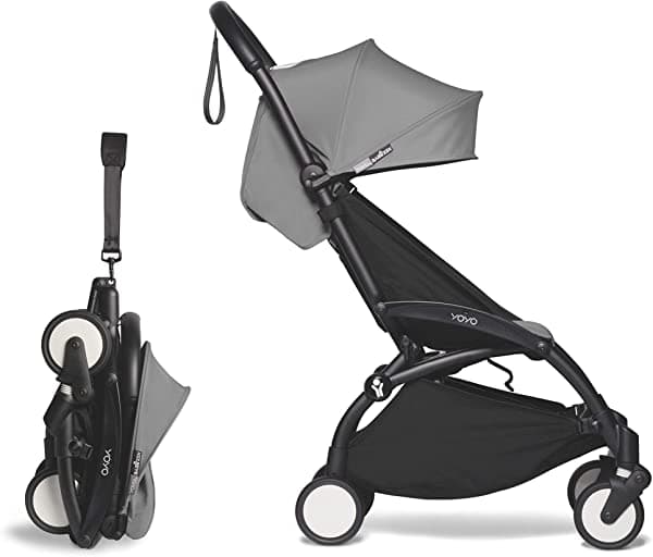 Babyzen YOYO² Bundle Black c/ Funda Gris - Cochecito ultraligero y compacto, ideal para viajar y pasear cómodamente con tu bebé.