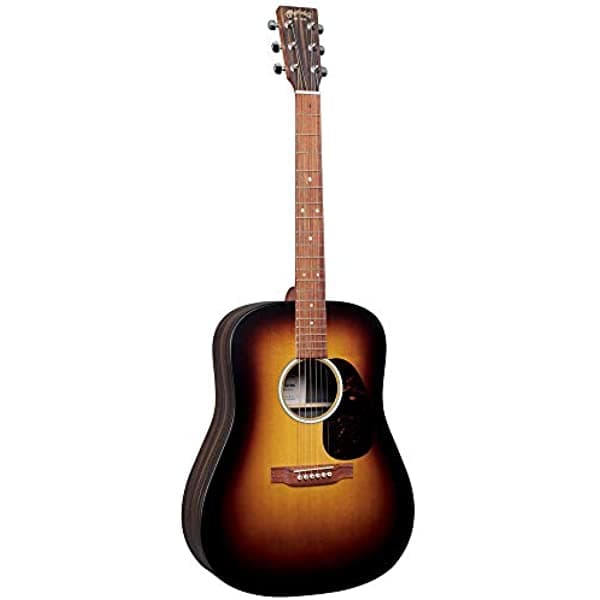 Martin X Series D-X2E Guitarra electroacústica con funda acolchada, Sitka Spruce y patrón Koa laminado de alta presión, traste D-14, perfil de mástil de artista 11DX2EBURST