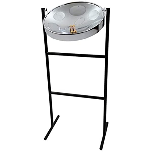 Panyard Jumbie Jam - Kit De Tambor De Acero Auténtico Con Acabado Cromado Con Soporte Para Suelo De Tubo W1082