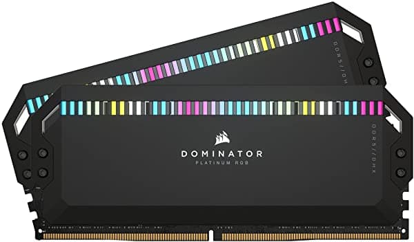 Corsair Dominator Platinum Rgb Ddr5 32 Gb (2 X 16 Gb) 5200 Mhz C40 Intel Optimizada Memoria De Escritorio (Regulación De Voltaje Incorporada Refrigeración Patentada Corsair Dhx 12 Led Capellix Rgb Ultrabrillantes) Negro CMT32GX5M2B5200C40