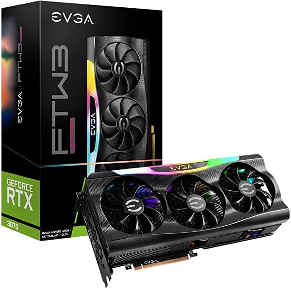 Evga Geforce Rtx 3070 Ftw3 Ultra Gaming 08G-P5-3767-Kl 8Gb Gddr6 Icx3 Technology Argb Led Placa Trasera De Metal Lhr