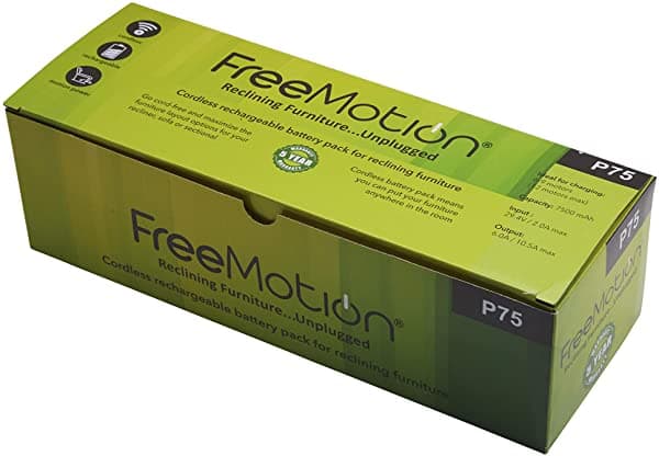 Freemotion P75 - Batería Recargable Reclinable Para Sofá Batería Seccional Batería Para Muebles Con Fuente De Alimentación