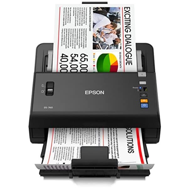 Epson Workforce Escáner De Documentos A Color Con Alimentación De Hojas Automática De Hasta 80 Hojas (Adf) Duplex De Alta Velocidad. WorkForce DS-760