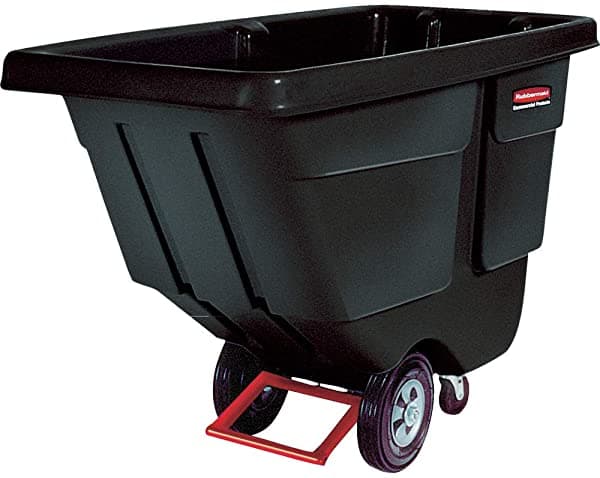 Rubbermaid Tilt Dump Truck - Carro para recolección de basura y reciclaje, 1/2 yardas cúbicas, 1250 lbs, negro - Oficina/Almacén